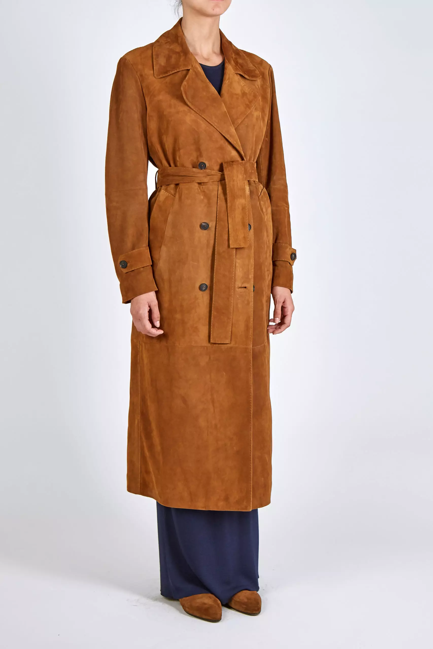 【room306 CONTEMPORARY】Suede Long Trench