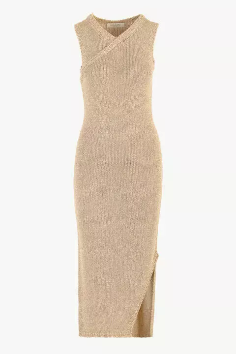 Louis Vuitton Gold Weave Tank Dress, Gold, 36