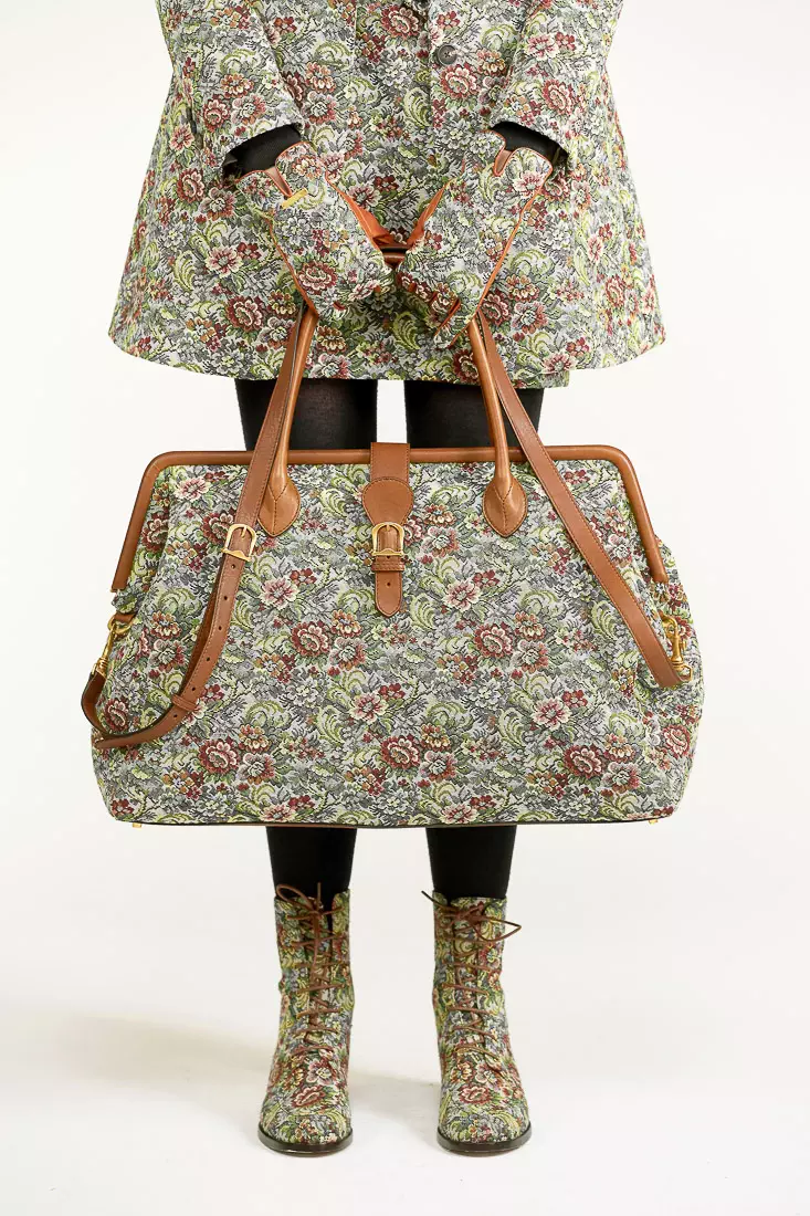 Misty Learner Inconvenience Mary Poppins Bag in Fabric and Leather - Giuliva Heritage